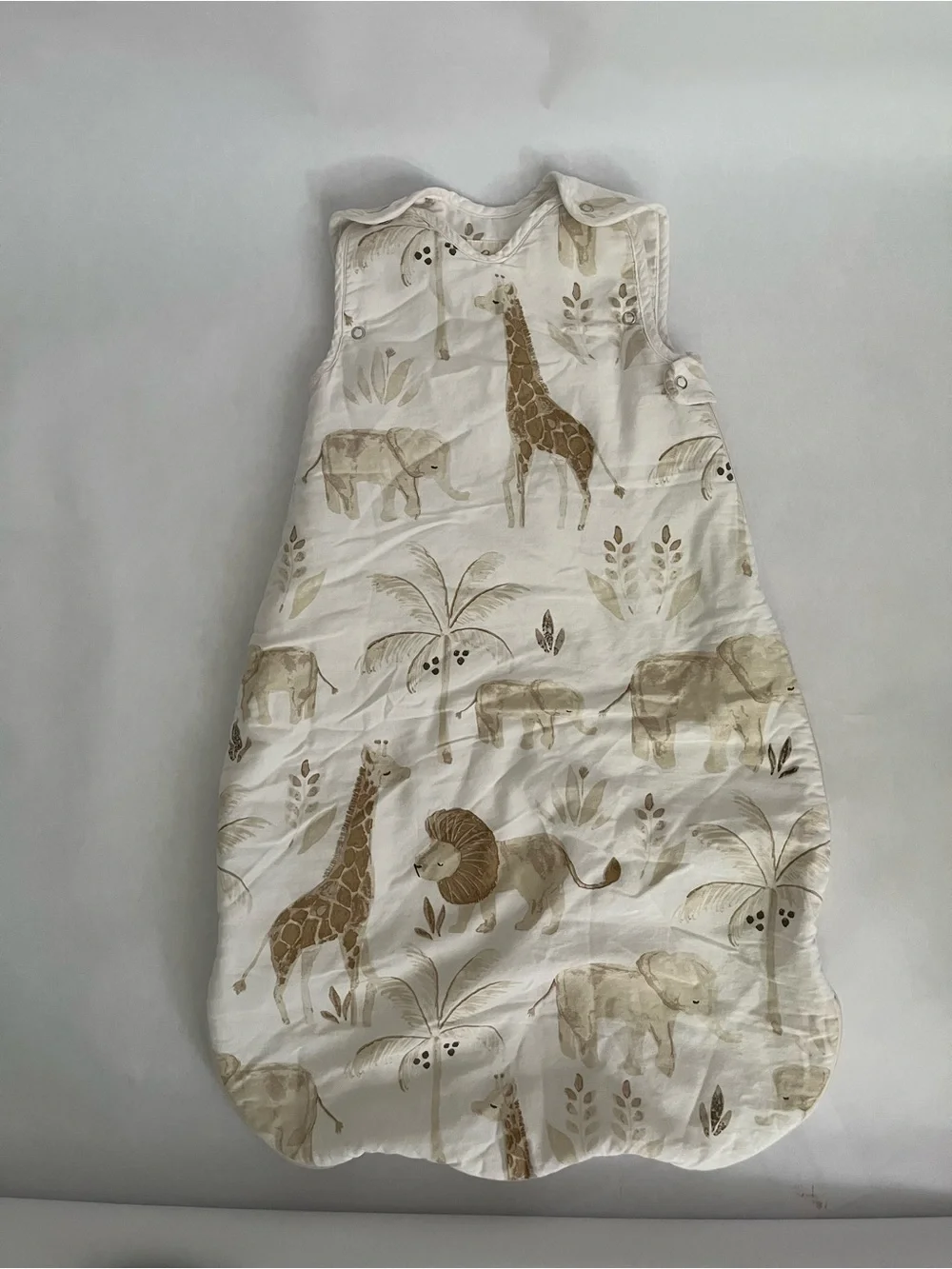 Crane Baby Neutral Safari Animal Baby Sleep Sack in Cream